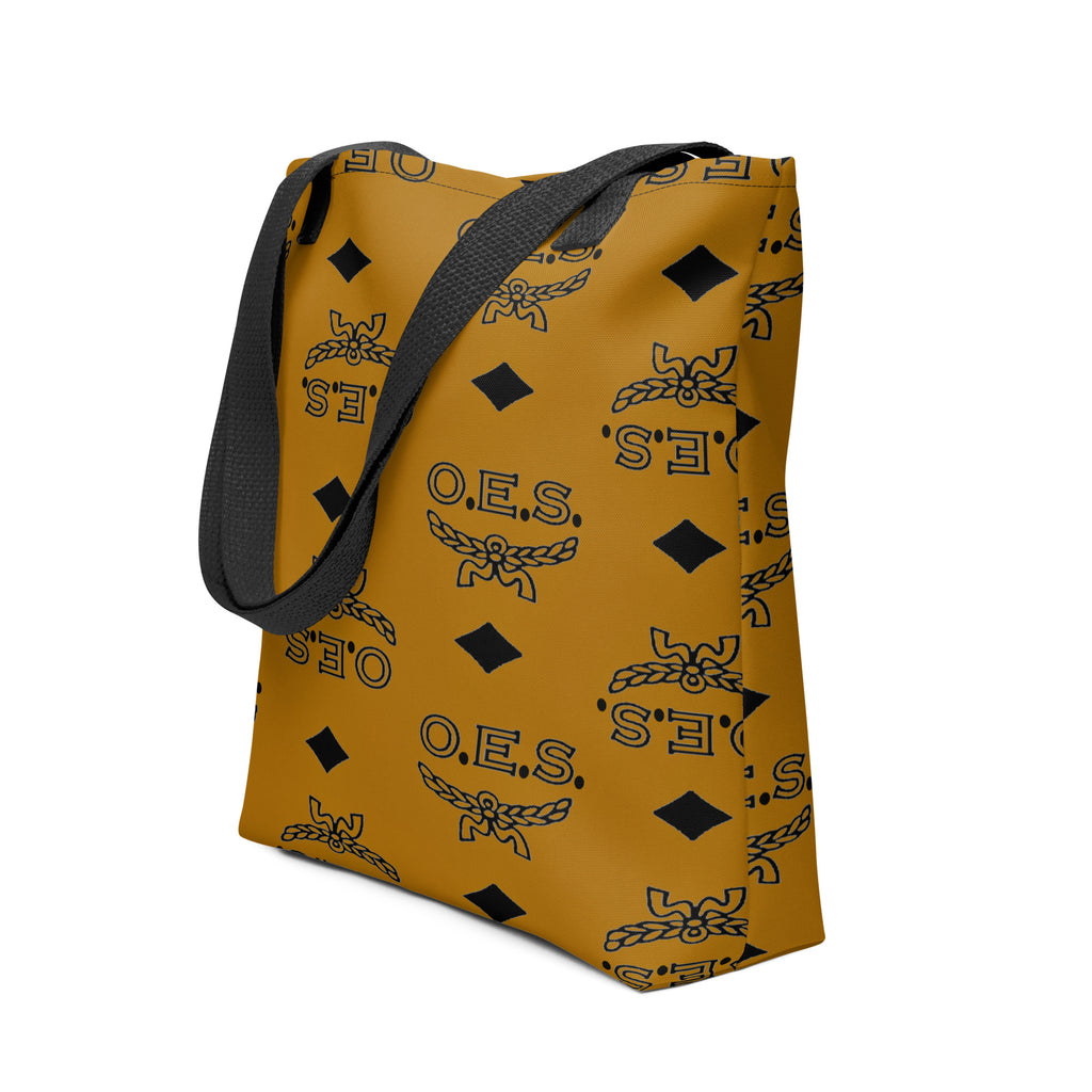 Cognac colored bag with OES in black 