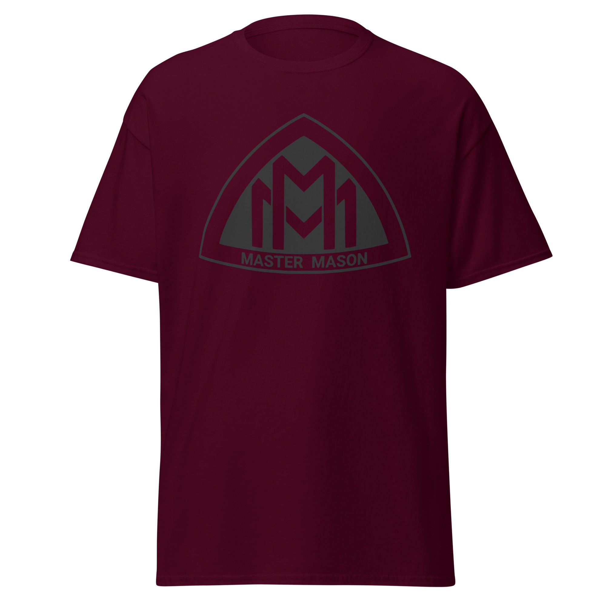 Maroon t-shirt with 'BROKE.' text on a white background