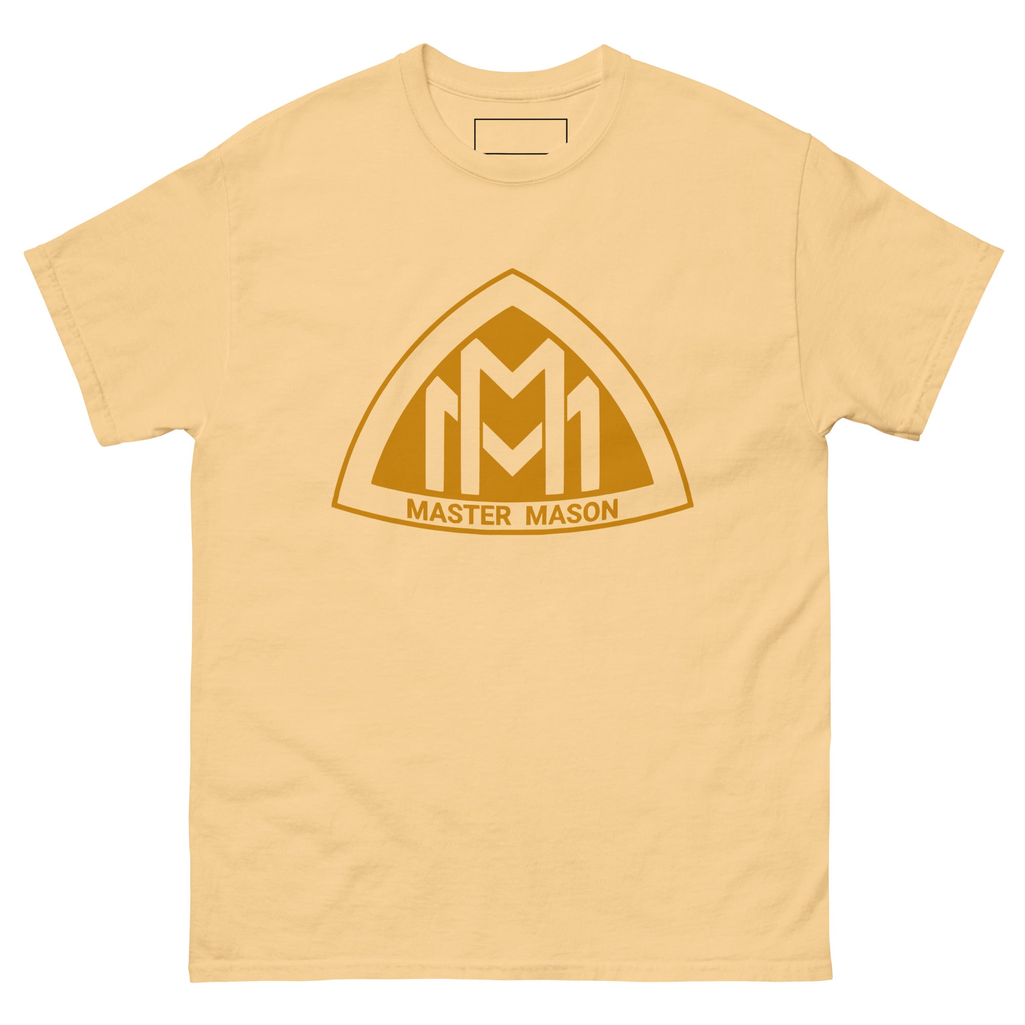 Yellow Haze  t-shirt with 'Master Mason' logo on a white background