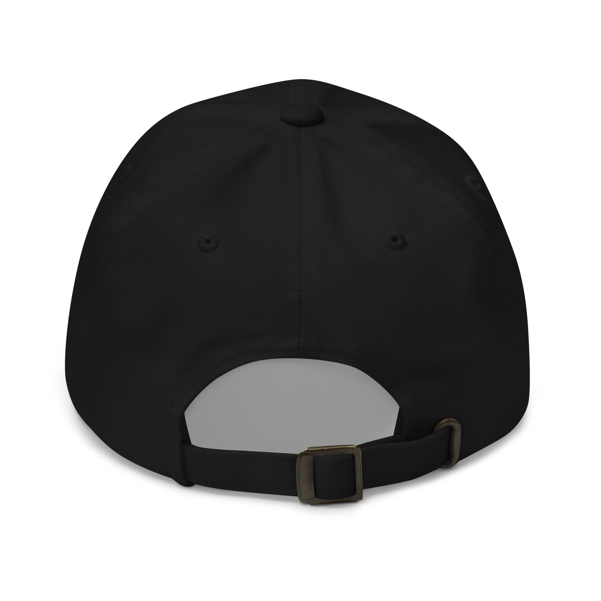Black cap  on the back on a white background
