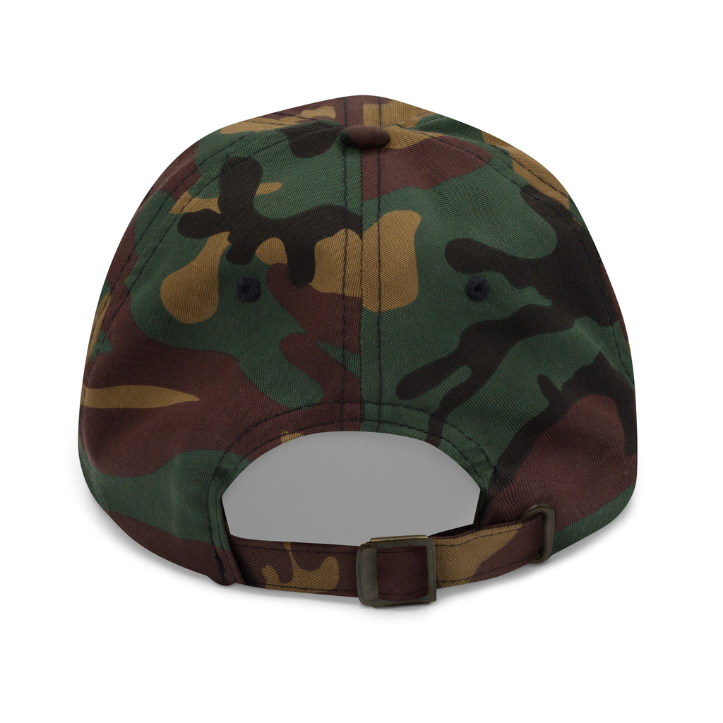 Camouflage baseball cap on a white background