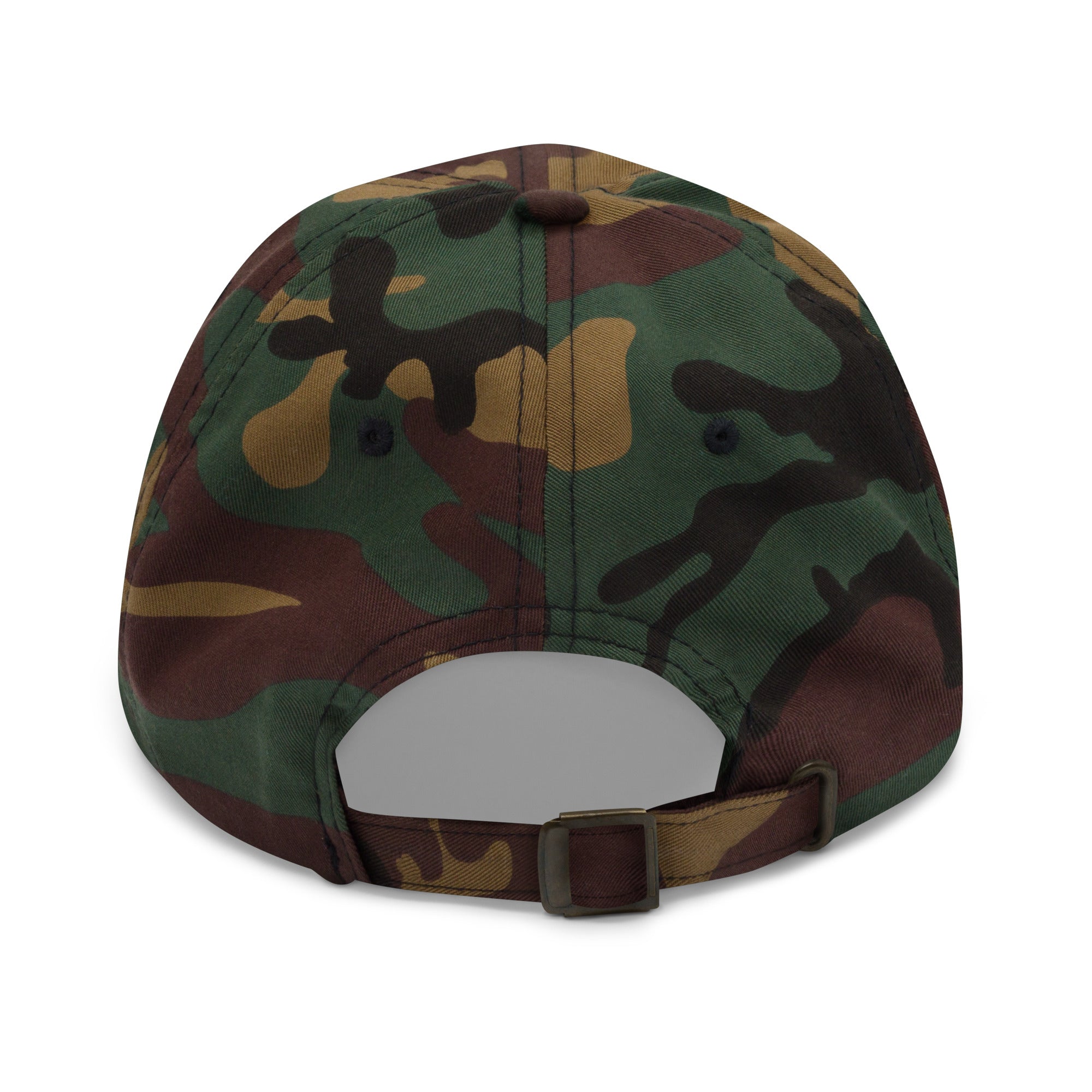 Camouflage baseball cap on a white background